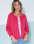 Cardigan met knoopsluiting, katoenmengeling (framboos)