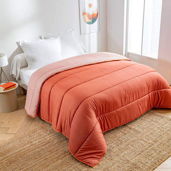 Couette microfibre imprim&eacute; vichy 200 g/m&sup2;  (tomette)