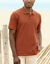 Effen polo in piquétricot met korte mouwen (terracotta)