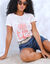 T-shirt met korte mouwen en palmboomprint (roze / koraal)