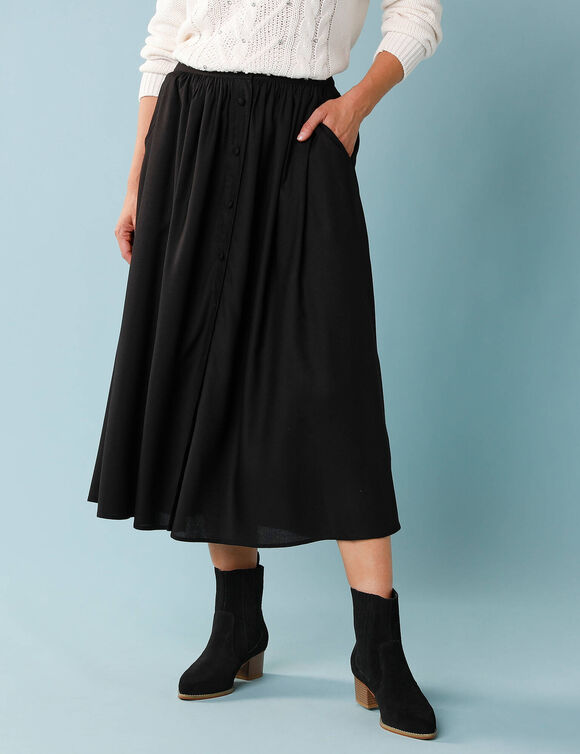 Jupe longue spécial Petites boutonnée (noir)