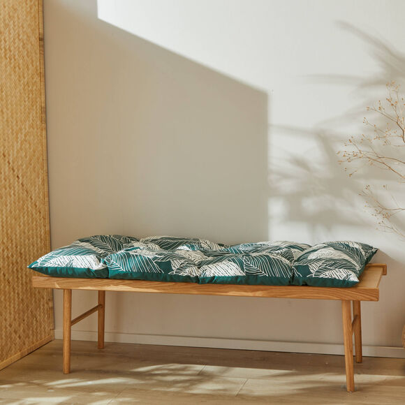 Long coussin déco imprimé feuillage (vert)