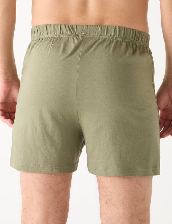 Ruime, open en effen boxershort - set van 4 (kaki + grijs + zwart)