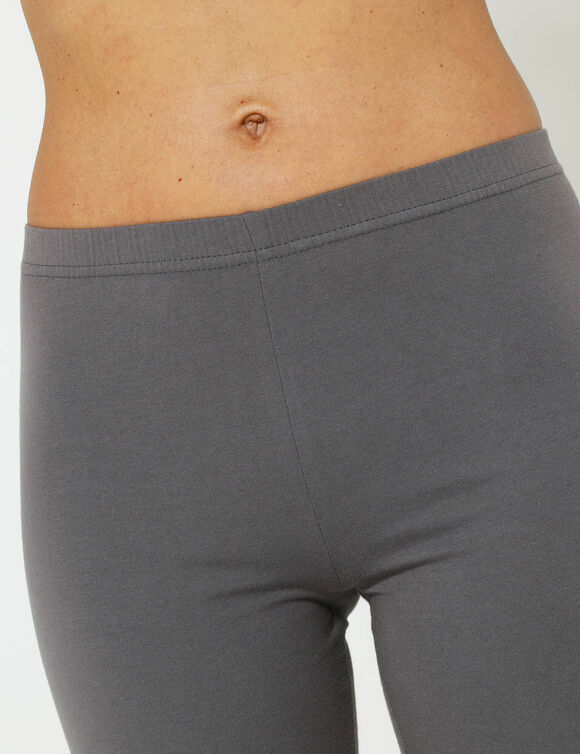 Legging uni en coton biologique(**) (gris anthracite)