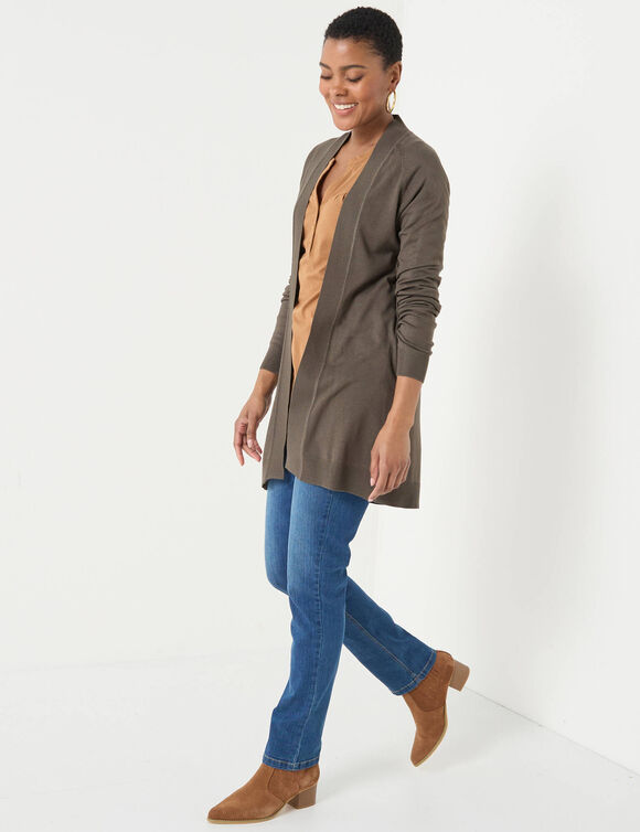 Gilet porter ouvert, manches longues (kaki)
