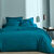 Linge de lit uni percale (bleu paon)