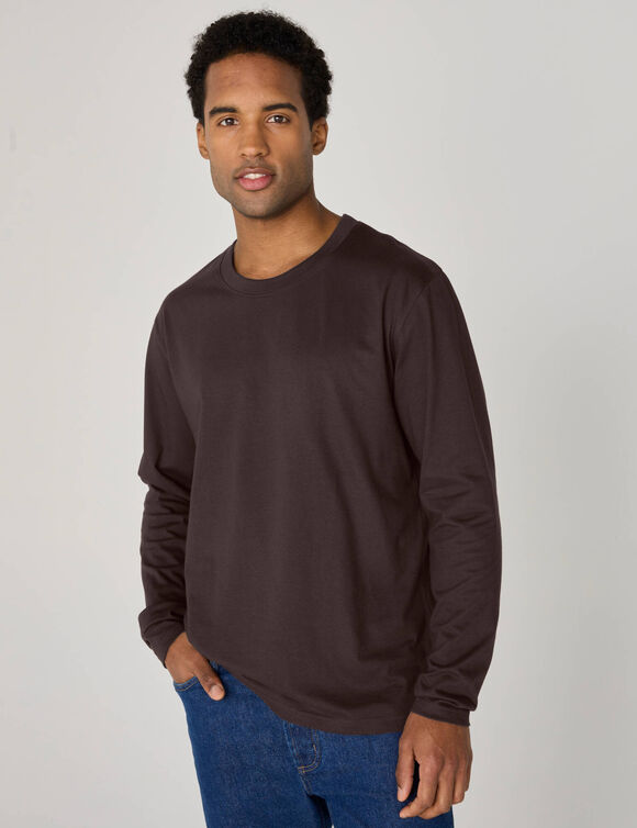 T-shirt met ronde hals en lange mouwen - set van 3 (taupe + CHOCOT + grijsblauw)