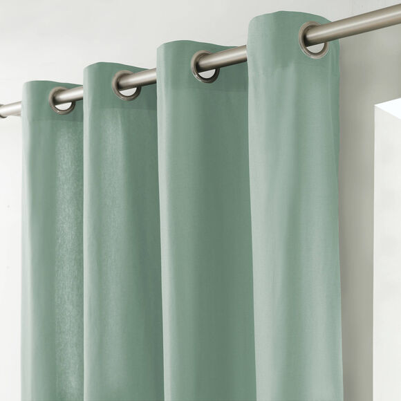 Rideau bachette uni tamisant oeillets (vert amande)