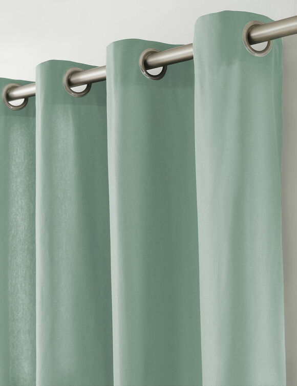Rideau bachette uni tamisant oeillets (vert amande)