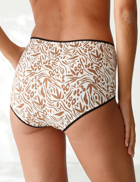 Culotte coton forme maxi imprimé motifs « peau de bête » assortis – Lot de 4 (noir / blanc)