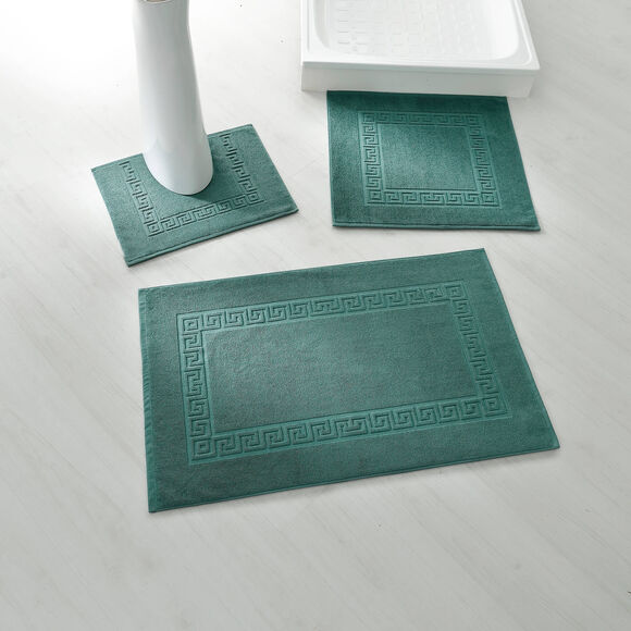 Tapis de bain éponge liteau motif frise grecque (eucalyptus)