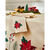 Tafellaken met hulst- en kerststerrenprint (naturel / rood)