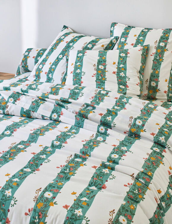 Linge de lit C&eacute;leste en coton imprim&eacute;  (vert)