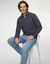 Warm sweatshirt met hoge kraag en ritssluiting, van geribd tricot (marine)