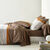 Bedlinnen Pierre in katoen met pied-de-poule print (beige)