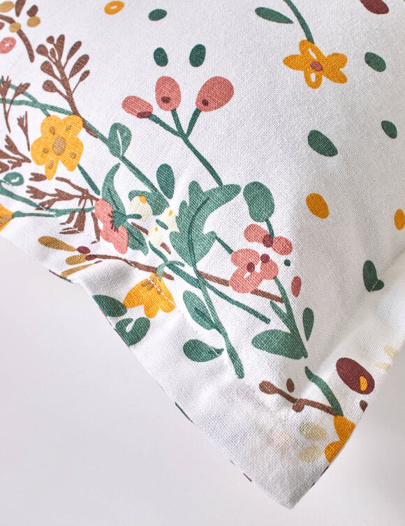 Coussin fleuri C&eacute;leste (blanc / multicolore)