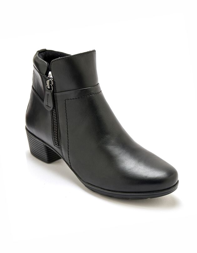Boots double zip – semelle et largeur confort PÉDICONFORT (noir)