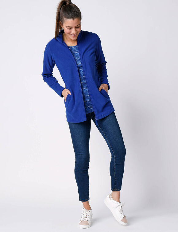 Veste polaire zippée manches longues (bleu dur)