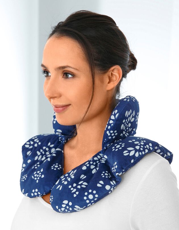 Verwarmend schouderkussen met kersenpitten (blauw)