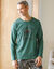 Pyjamashirt met geplaatste print en lange mouwen (donkergroen)