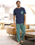 Bedrukte pyjamabroek, marineblauw (marine / blauw)