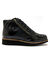 Boots met rits en veters, breed model - zebramotieven (zwart)