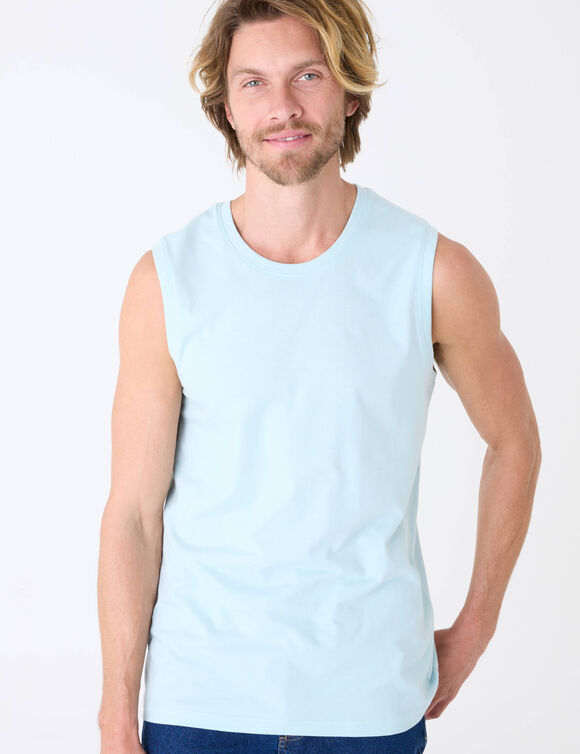 T-shirt col rond sans manches - lot de 3 (aqua + vert eau + marron)