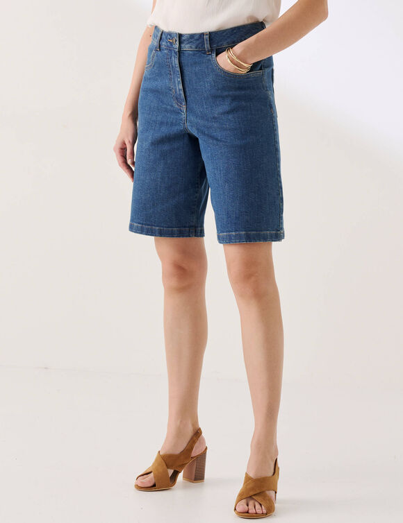 Bermuda en jean coupe large (stone)