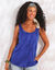 Effen topje met knopen (blauw)