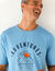 T-shirt pyjama imprimé placé manches courtes coton  (bleu)