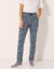Bedrukte soepele broek (zwart / blauw)