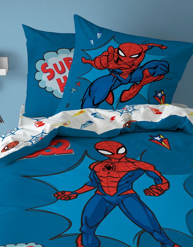 Bedlinnenset Spiderman super hero - katoen (blauw)