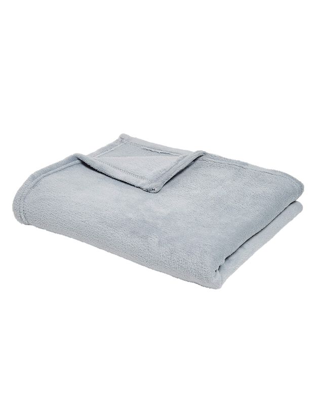Plaid polaire toucher peluche (gris clair)