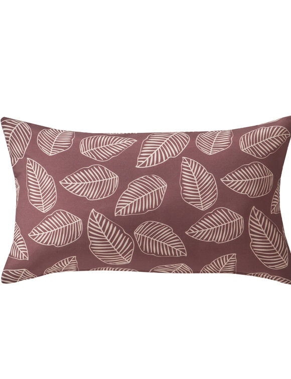 Housse de coussin imprimé petites feuilles - lot de 2 (lie de vin)