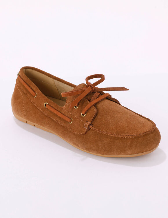 Mocassins bateau en cuir (caramel)