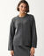Pull trap&egrave;ze &agrave; coutures apparentes, manches larges raglan (gris chin&eacute;)