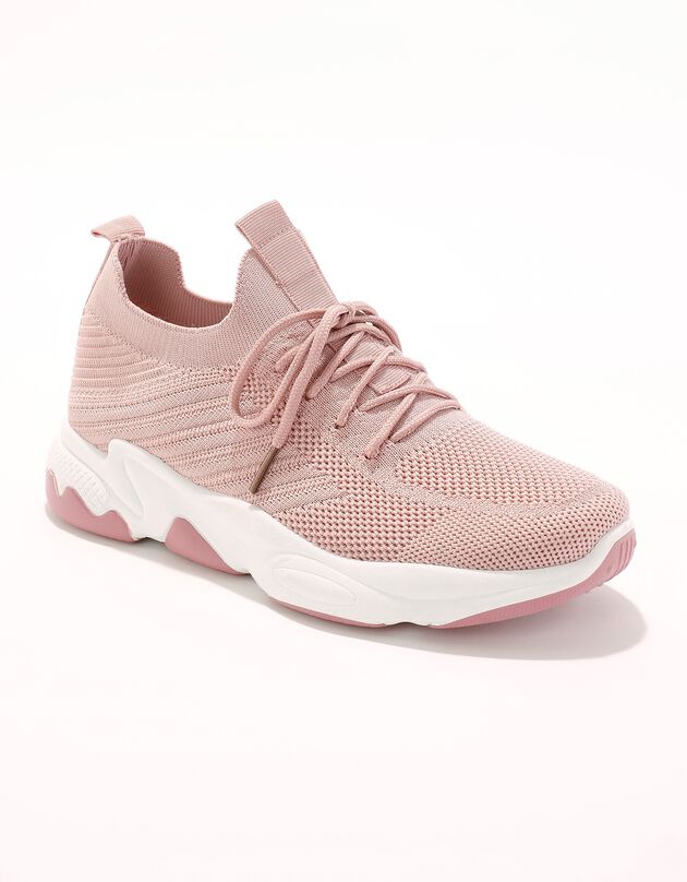 Baskets de sport légères à lacets (vieux rose)