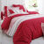 Linge de lit Gabrielle en coton imprimé pois, fleurs et dentelle (rouge)