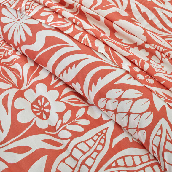 Linge de lit Montego en coton imprim&eacute; (potiron)