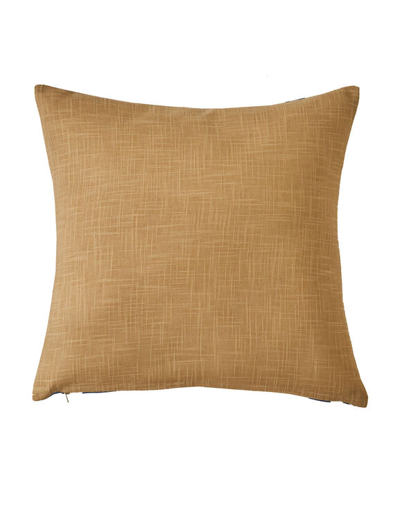 Coussin imprim&eacute; coquillages (bleu / beige)