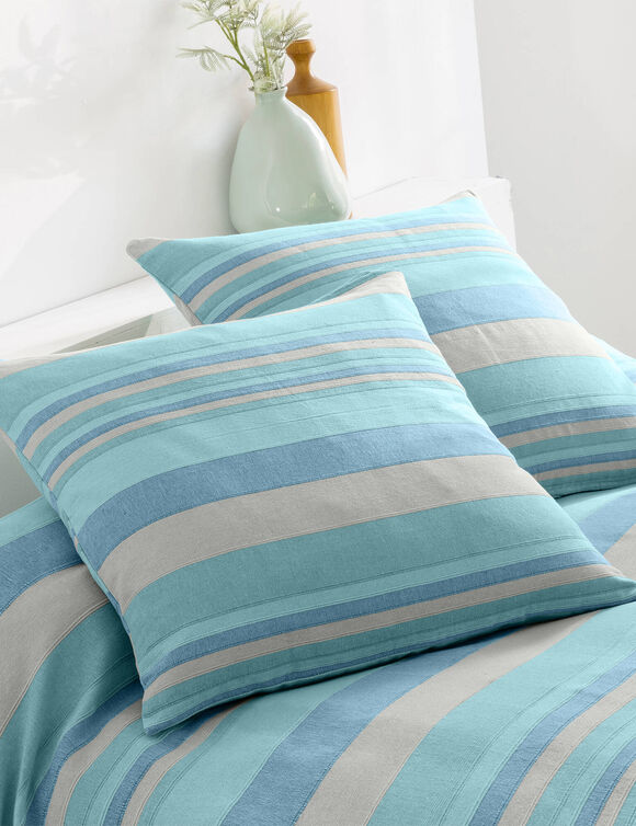 Plaid jeté multicolore coton tissage artisanal (céladon)
