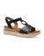 Sandalen met sleehak, scratchriempjes (zwart)