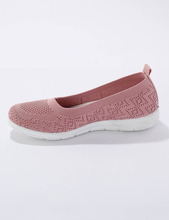 Ultralichte ballerina's in mesh (roze)