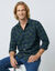Flanel overhemd met geruite ruit (groen / marine)
