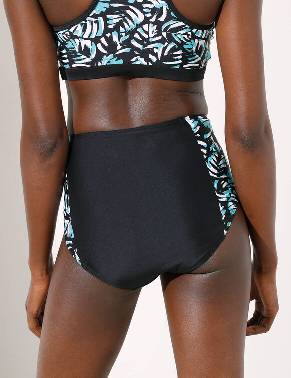 Culotte de bain taille haute Upala (noir / turquoise)