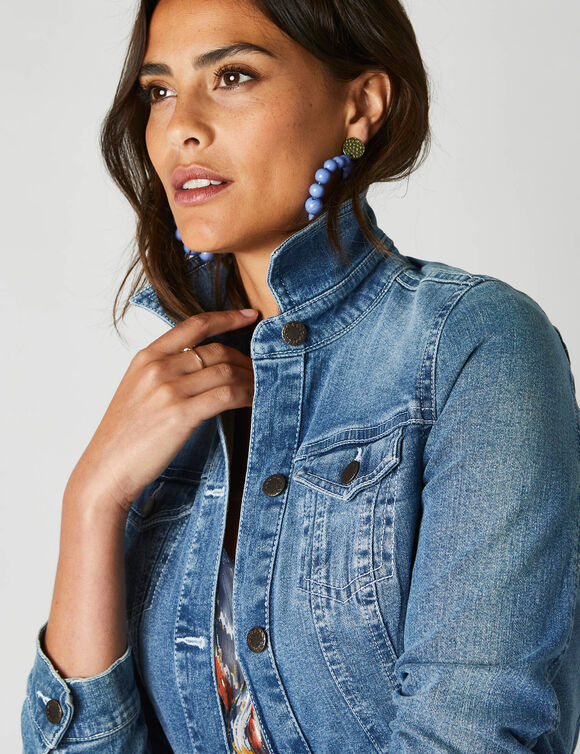 Veste brodée en jean (bleached)