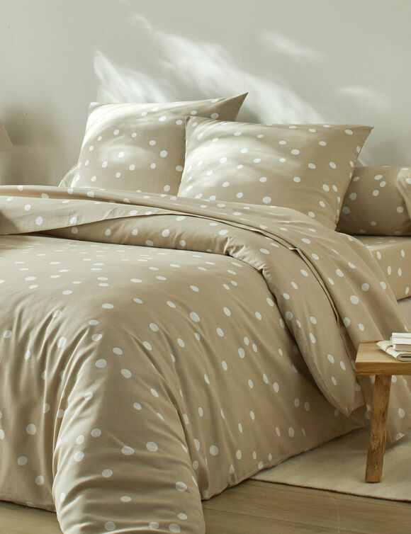 Linge de lit Alba imprimé pois - coton (beige)