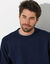 Sweater in molton met ronde hals (marine)