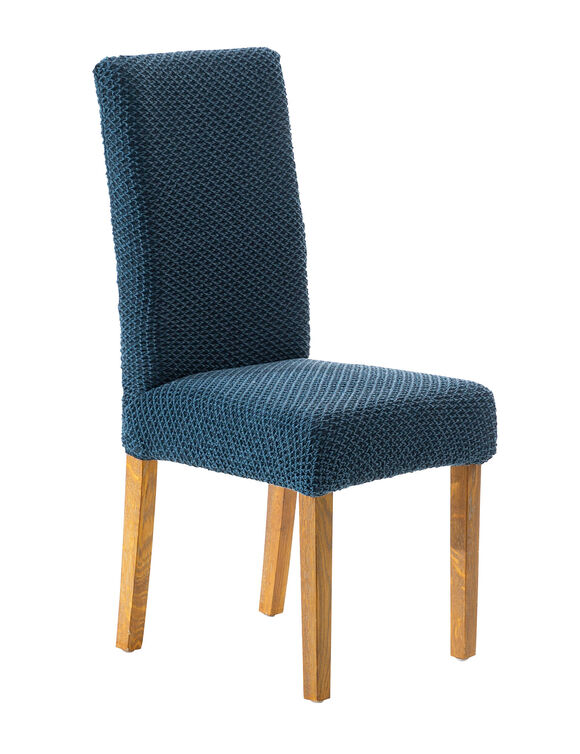 Getextureerde, bi-rekbare hoes voor stoel (blauw)