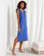 Lang nachthemd met korte mouwen en broderie anglaise (blauw)